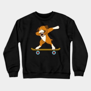 Dabbing Dog Dab Skateboard Crewneck Sweatshirt